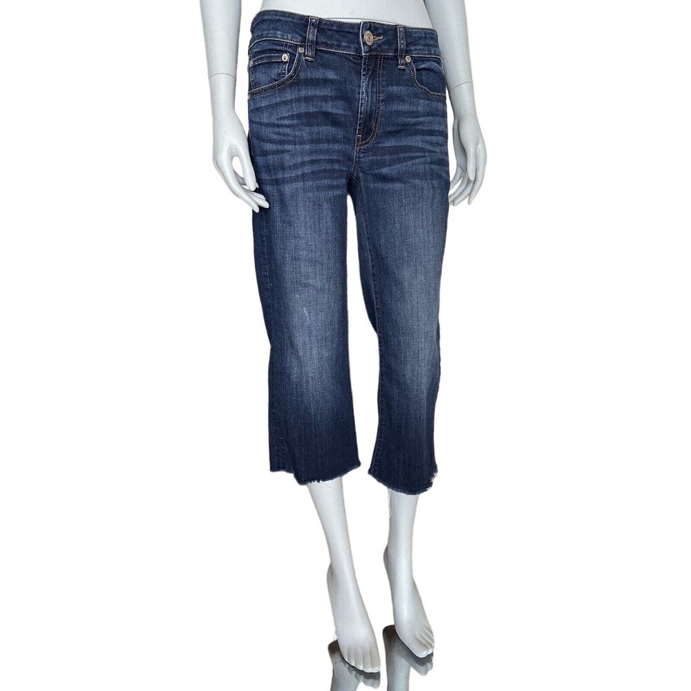 AMERICAN EAGLE Distressed Cropped Boyfriend Denim Jeans sz 6